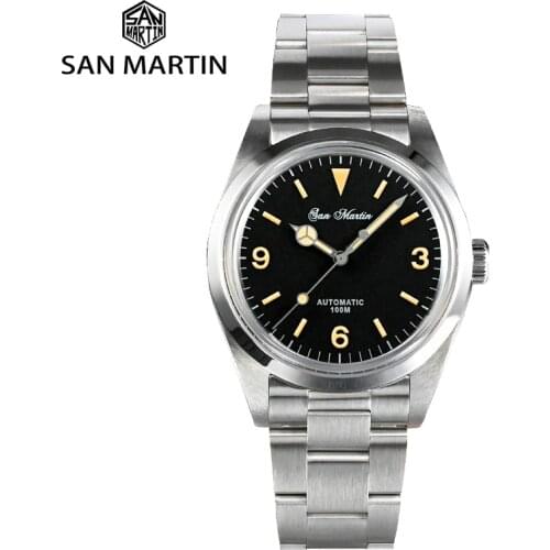 San Martin 39mm Explore Climbing Series Men Watch Sport Retro Luxury Sapphire NH35 Automatic Mechanical Watches 10Bar Luminous