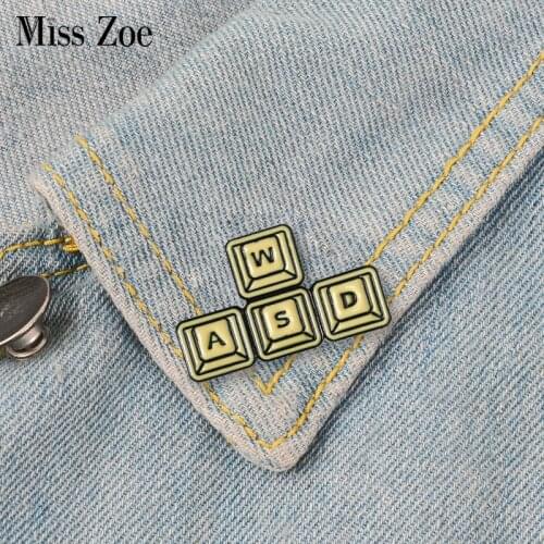 Game enthusiast WASD Enamel Pin GAME Keyboard Brooches Bag Clothes Lapel Pin Digital Badge Simple Jewelry Gift for Friends