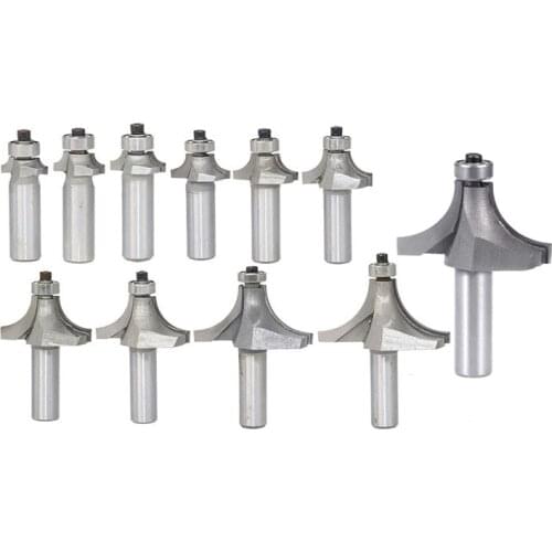 Router Bit Cutting Round Over Corner 2 Flutes Carbon Steel for Woodworking Milling Cutter Tool