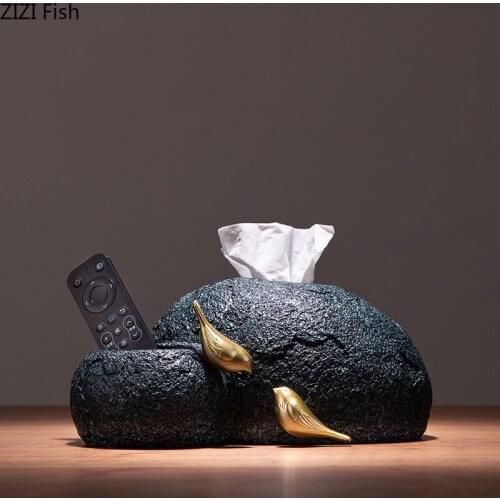 Classical Rockery Tissue Box Decorative Storage Ornaments Snacks Nut Plate Coffee Table Desktop Candy Jar Ashtray Home Decor