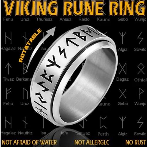 Beier 316L Stainless Steel high quality viking Amulet RING RUNE character Odin 's Symbol for scandinavian fashion jewelry LR-R131