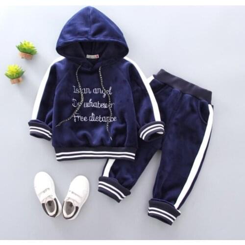 NEW Girls Clothing Sets Children Clothing Autumn Winter Toddler Clothes 2Pcs Outfit Kids VELVET Tracksuit Suit Boys Clothes Set