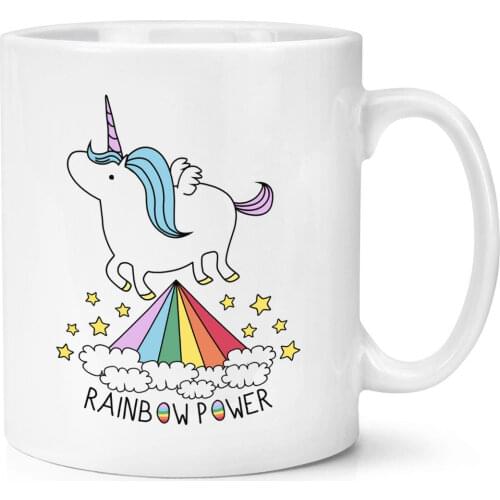 Unicorn Rainbow Power Cup Funny Glitter Stars Mug