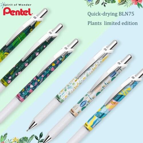 2020 Summer Limited Flower Pentel Gel Pen BLN75KW Black 0.5mm+3 Refills, Quick-drying Ink, Not Easy To Break Ink Length