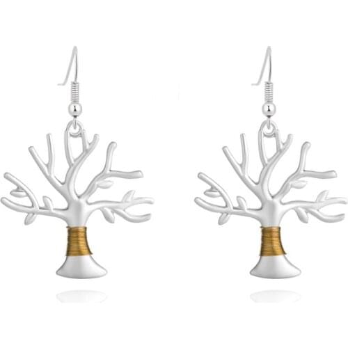 Hot Tree of Life Drop Earrings Colors Bijoux Simple Metal Wind Elegant Earrings for Women Jewelry Gifts Top Quality Drops
