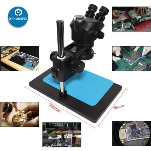 7X-45X microscope digital magnifier Black electronic trinocular microscope +HD 38MP Camera 1X C mount adapter Led ring Light