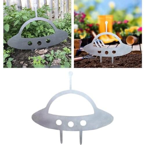 Cute Metal UFO Silhouette Garden Art Alien Outline Patio Outdoor Party Festival Decoration Gift Ornament Waterproof