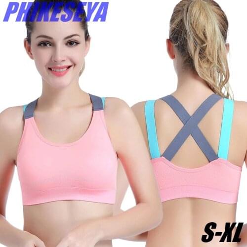 Lovely Push Up Sports Bra XL For Women Cross Straps Wireless Padded Comfy Gym Bra Yoga Underwear Active Wear Workout Fitness Top