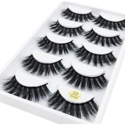 Flash Girl SOFT lashes 5D-W46 hot selling 5 pairs 5D mink false eyelashes