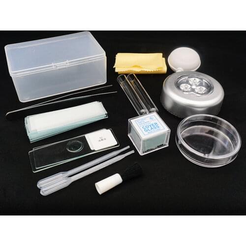 Microscope Accessories Set specimen making biological experiment equipment specimen drip tweezers Tube cover Slide Section