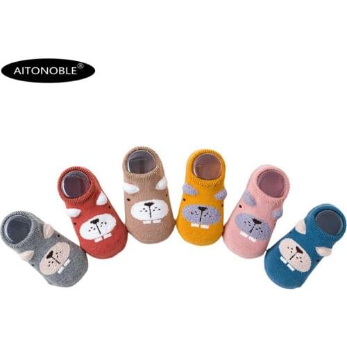 Aitonoble Half Doze6 Pairs Baby Anti-slip Room Socks Anti-Skidding Infant Socks Clothes Accessories