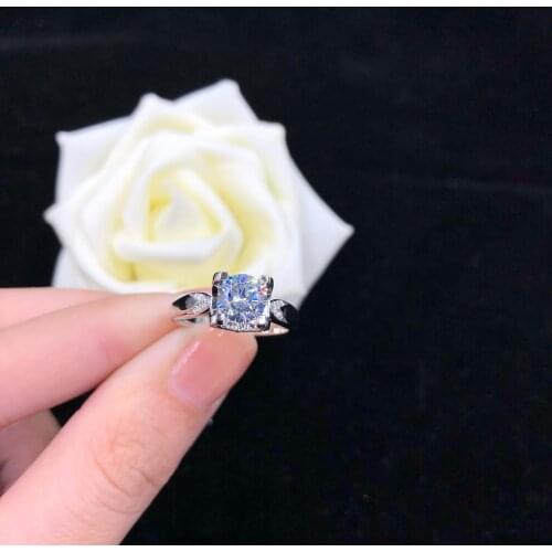 Test Positive 1Ct D Color VVS1 Moissanite Engagement Ring AU585 14K White Gold Ring Romantic Wedding Jewelry