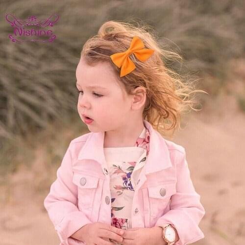 7.6*4.3 CM Infant Solid Color Ribbon Bowknot Duckbill Clip Fashion Handmade Bows Bangs Hairpins Hair Accessories Birthday Gifts