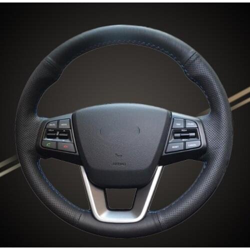 Car Braid On The Steering Wheel Cover for Hyundai ix25 2014-2016 Creta 2016 2017 DIY Auto Cover Interior Accessories Car-styling