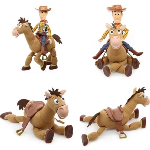 Original 40CM Disney Pixar Story 3 4 Talking Woody Jessie Bulleye Action Figures Cloth Body Model Doll Limited Collection Toy