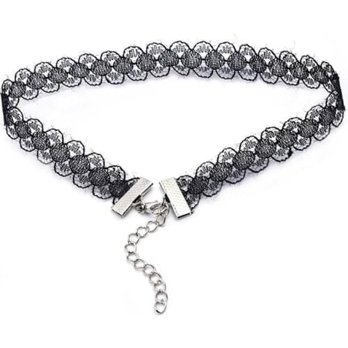 Lace Choker Necklace Black Lace Woman Collar Party Jewelry Neck Accessories Chokers Vintage Chain Necklace Statement Jewelry