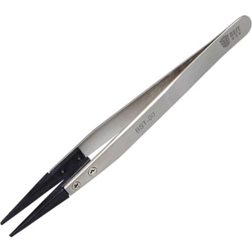 BST-00 Anti-Static Anti-Acid Tipped Plastic Tweezer Fine Pointed Tips Removable Heat Resistance Tweezers For Semiconductor Tools