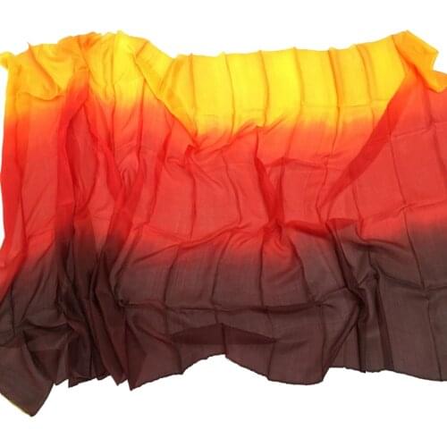 Professional Belly Dance Silk Veils Fire Scarf Gradual Colors Belly Dancing Hand Scarves Dancer Performance Costume Accessory