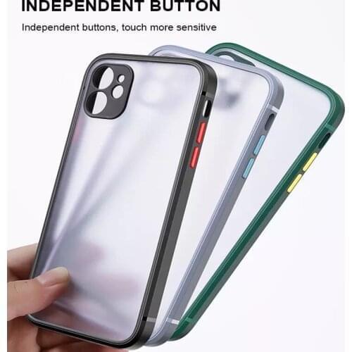 Luxury Square Transparent Matte Phone Case For iPhone 11 Pro Max SE 2020 Case Silicone Shockproof Back Cover iPhone xs max 7Plus