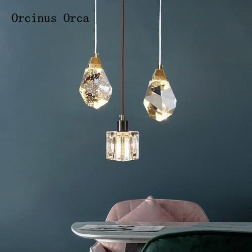 Nordic post modern gold diamond chandelier living room background wall bedroom bedside lamp corridor creative Crystal Chandelier