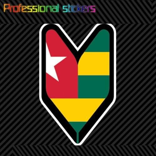 Togolese Driver Badge Sticker Die Cut Decal Wakaba Leaf Soshinoya Togo TGO TG Stickers for Motos, Cars, Laptops, Phone