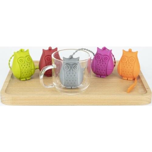 Home Supplies Silicone Owl Tea Drain Silicone Cartoon Owl Tea Maker Promotional Tea Set Gift Kitchen Items