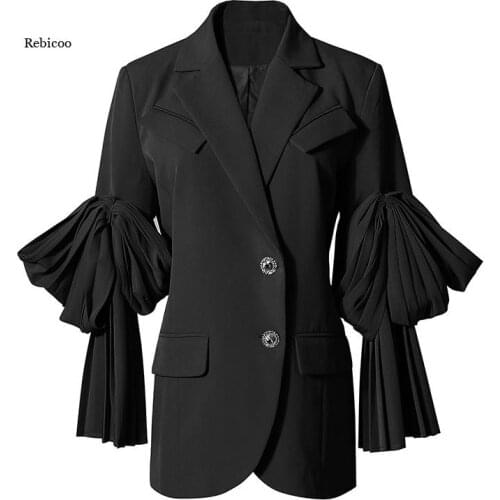 Women Jacket Notched Collar Long Sleeve Solid Suit Coat Korean Loose Waist Versatile Top Female New Spring Summer