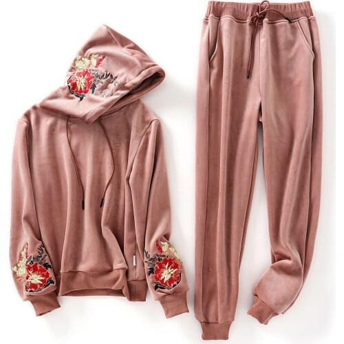 Winter Thick Velvet Women Tracksuit Sportswear Warm Hoodie Jogging Outfit Casual Running Fitness Set Sport Suit Sweatshirt+pant
