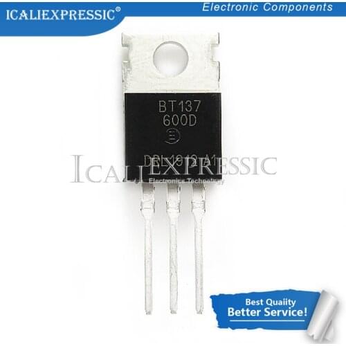 10PCS BT137-600E BT137-600D BT137-600 BT137 TO-220 600v 8A In Stock