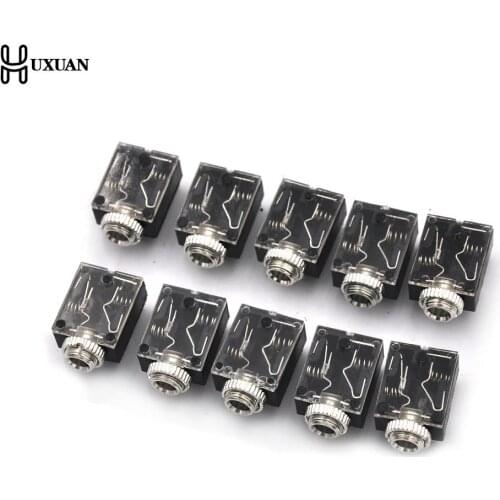 10pcs//lot Headphone Jack 5 Pin PCB Mount Female 3.5mm Stereo Jack Socket Connector Headphone Jacks