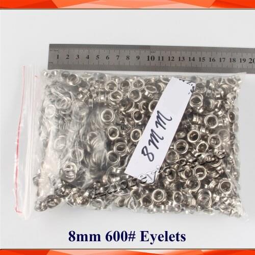 2000pcs 8MM 0.32" 600# Inner Diameter Eyelets Metal Steel for Manual Grommet Press Machine Button Banner Sign Making