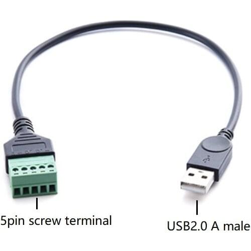 5pcs/lot USB 2.0 Male to 5pin Terminal USB Extension Cable 30cm