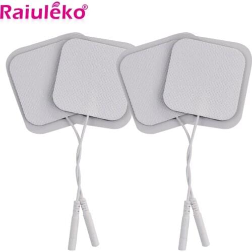 50/100Pcs 2mm Pin Tens Electrode Pads Reusable Self Adhesive Patch For EMS Muscle Stimulator Digital Therapy Body Massager 5*5cm