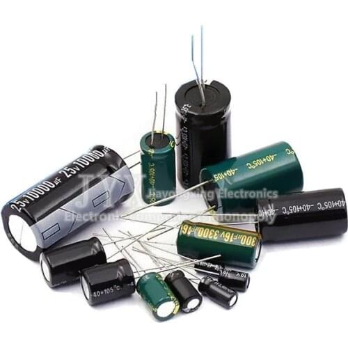 50pcs Aluminum electrolytic capacitor 35V 100uf 50V 25V 16V 10V 47UF 33UF 22UF 10UF 4.7UF 3.3UF 2.2UF 1UF 0.47UF