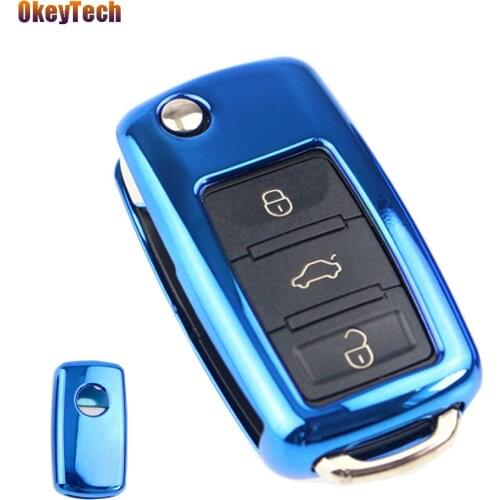 OkeyTech TPU Auto Car Key Case Protection Key Cover For Volkswagen V W Passat Golf Jetta Bora Polo Sagitar Tiguan Free Shipping