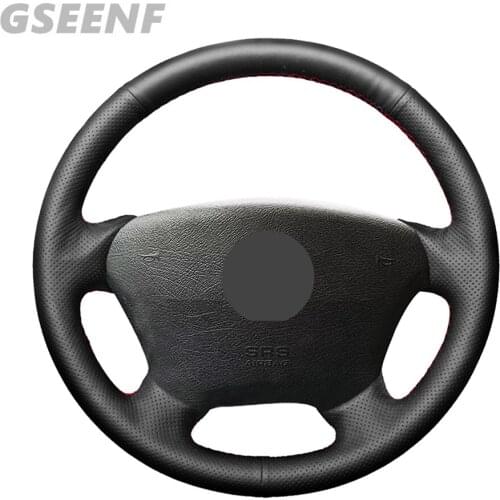 Car Steering Wheel Cover For Mercedes-Benz W163 M-Class ML230 270 320 350 430 500 199 Black Hand-stitched Artificial Leather