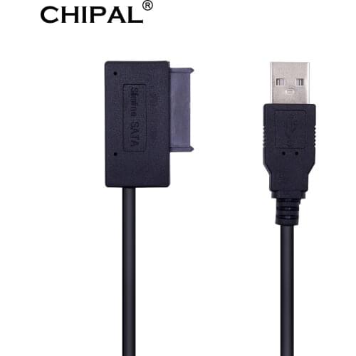 CHIPAL USB 2.0 to Mini Sata II 7+6 13Pin Adapter Converter Cable steady style for Laptop CD/DVD ROM Slimline Drive HDD CADDY