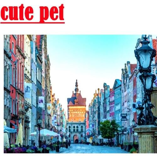 Diy Gdansk diamond painting city building rhinestone diamond embroidery photo custom full square round diamond3d mosaic handmade