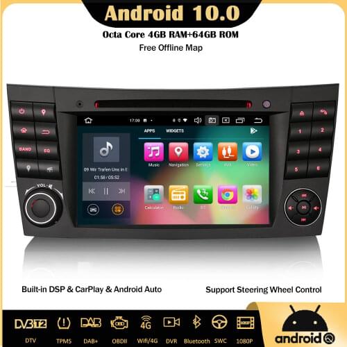 Erisin 8180 8-Core DSP Android 10.0 DAB+Car Stereo CarPlay OBD GPS SWC Bluetooth For Mercedes Benz E/CLS/G Klasse W211 W219 W463