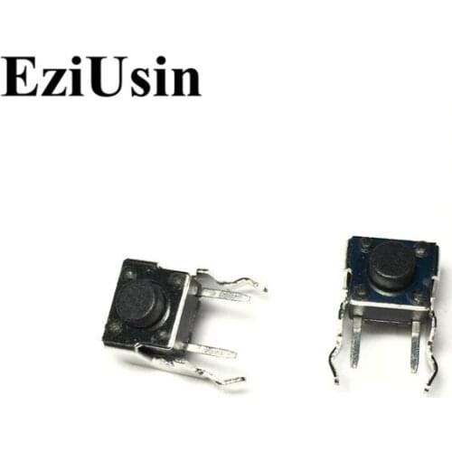 EziUsin 100pcs 6*6*5 With Stent Black PCB Keyboard Light Touch Micro Switch Mini Touch Button Keys Interrupteur DIY