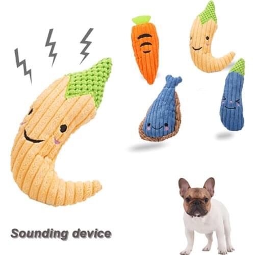 Fleece Squeaky Dog Toy for Small Medium Dogs Vegetables Shape Puppy Accessories Funny Pet Products Cute Large Dog Pets Supplies