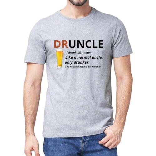 Unisex 100% Cotton Druncle Beer Definition Like A Normal Uncle Humor Mens Short Sleeve T-Shirt Women Soft Top Tee Novelty Gift