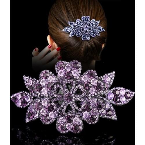 Haimekang Hairgrips Fashion Rhinestone Hair Clip Tiara Women Vintage Hairpin Barrette Headdress Crystal Hairpin Hair Accessories