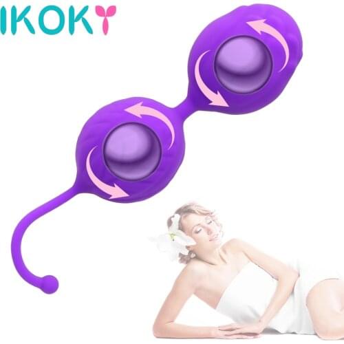 IKOKY Kegel exercise trainers Kegel Ben Wa Ball Silicone Smart Ball Vaginal Tight Exercise Machine Waterproof Sex Toys for Women