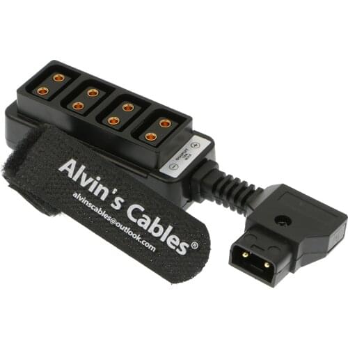 Alvins Cables D-tap Splitter Ultrashort Power Cable D-Tap Male to 4 Port Dtap Female Cord for ARRI RED Cameras TILTA Steadicam