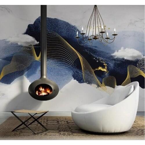 Chinese Abstract Ink Mountain ELK Animal Wallpaper Mural for Living Room Wall Paper Papel De Parede Home Decor Wallcoverings