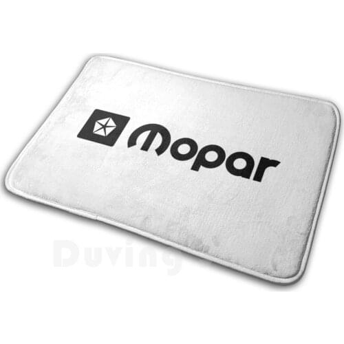 Mopar Black Logo Horizontal Fan Art Mat Rug Carpet Anti-Slip Floor Mats Bedroom Mopar Logo Symbol Parts Fiat Chrysler Muscle Car