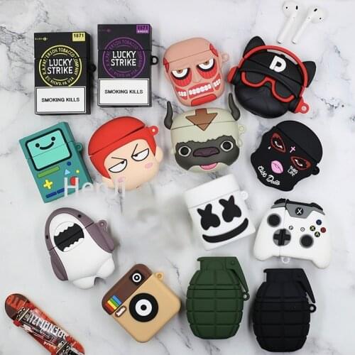 Cool Fashion Popularity Lucky Cigarette Case Box Headphone Case For Apple Airpods 1 2 pro Silicone Protection Cover accessories