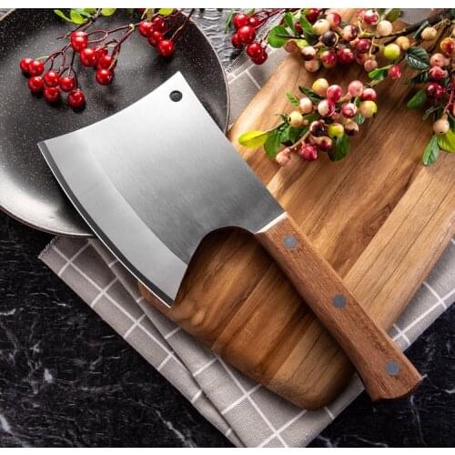 Kitchen Knife 6.5 inch Heavy Duty Chop Bone Knife Butcher Knives Wood Handle 5CR15 Stainless Steel