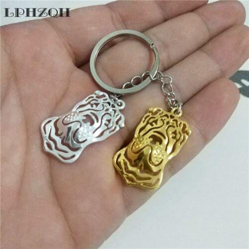 LPHZQH Fashion Trendy Cute Dog Jewelry Car Key Chain Chinese Shar Pei Bag Charm Pendant Accessories Gift Keyring Popular Jewelry